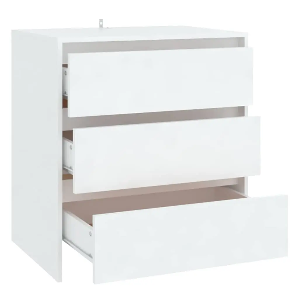 White Sideboard Storage Cabinet with 3 Drawers