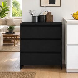 Black 3 Drawer Sideboard Cabinet for Stylish Storage