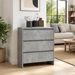 Warm Grey Sideboard Storage Cabinet with 3 Drawers