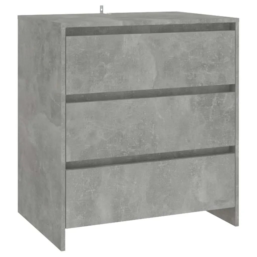 Sideboard Grey 70x41x75cm Storage Cabinet with 3 Drawers Engineered Wood
