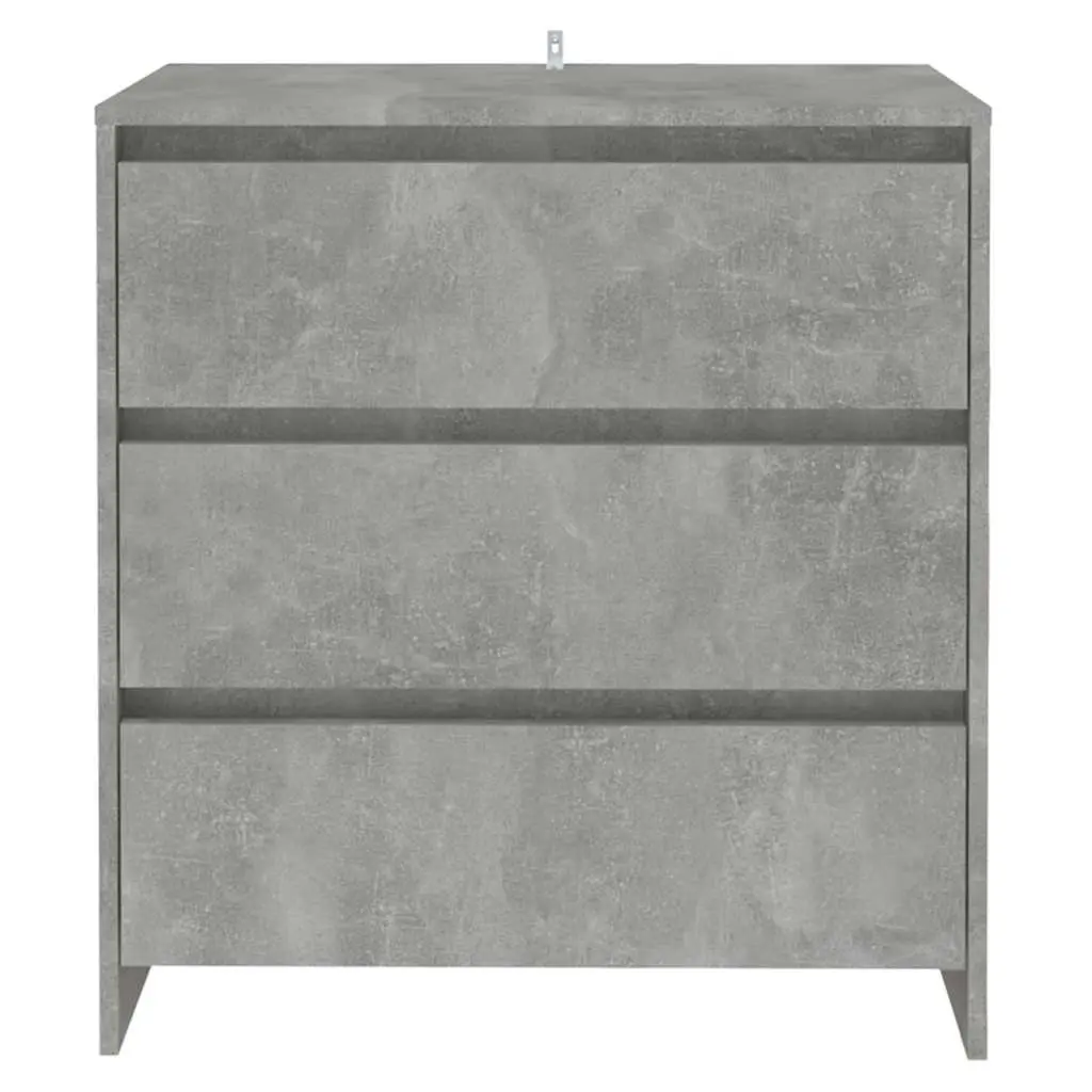 Sideboard Grey 70x41x75cm Storage Cabinet with 3 Drawers Engineered Wood