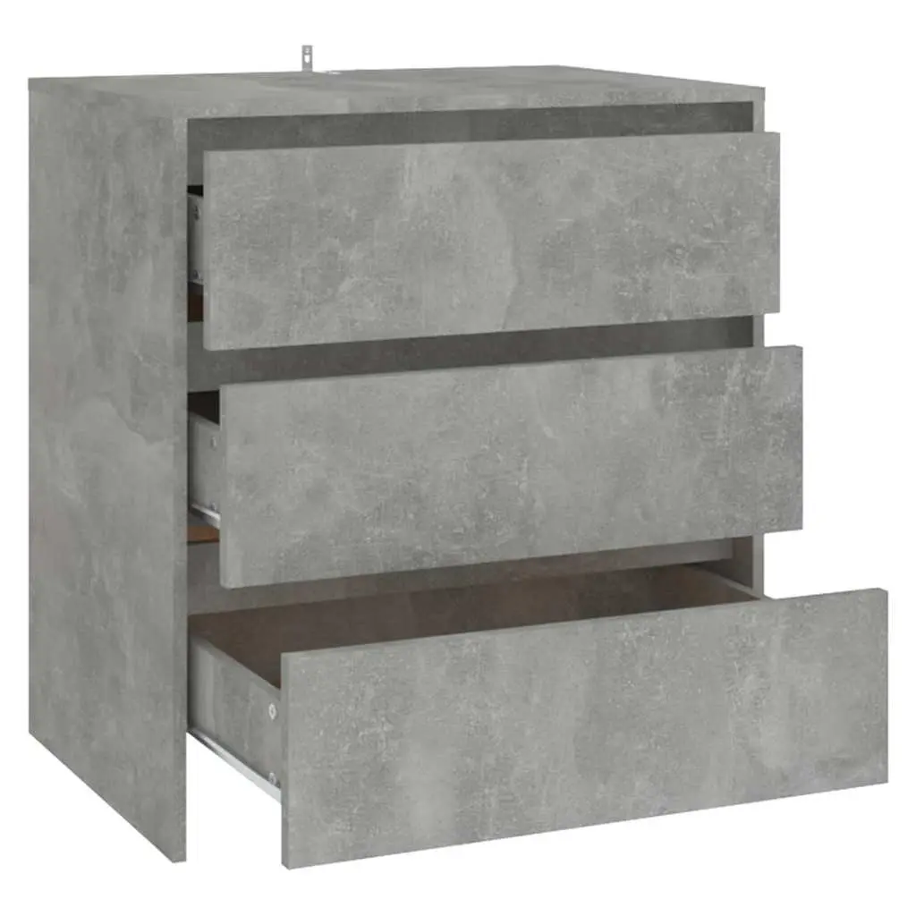 Sideboard Grey 70x41x75cm Storage Cabinet with 3 Drawers Engineered Wood