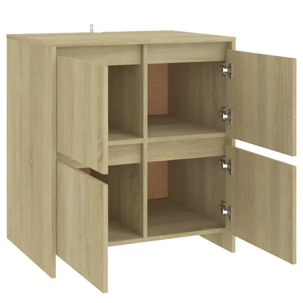 Brown Engineered Wood 4-Door Sideboard