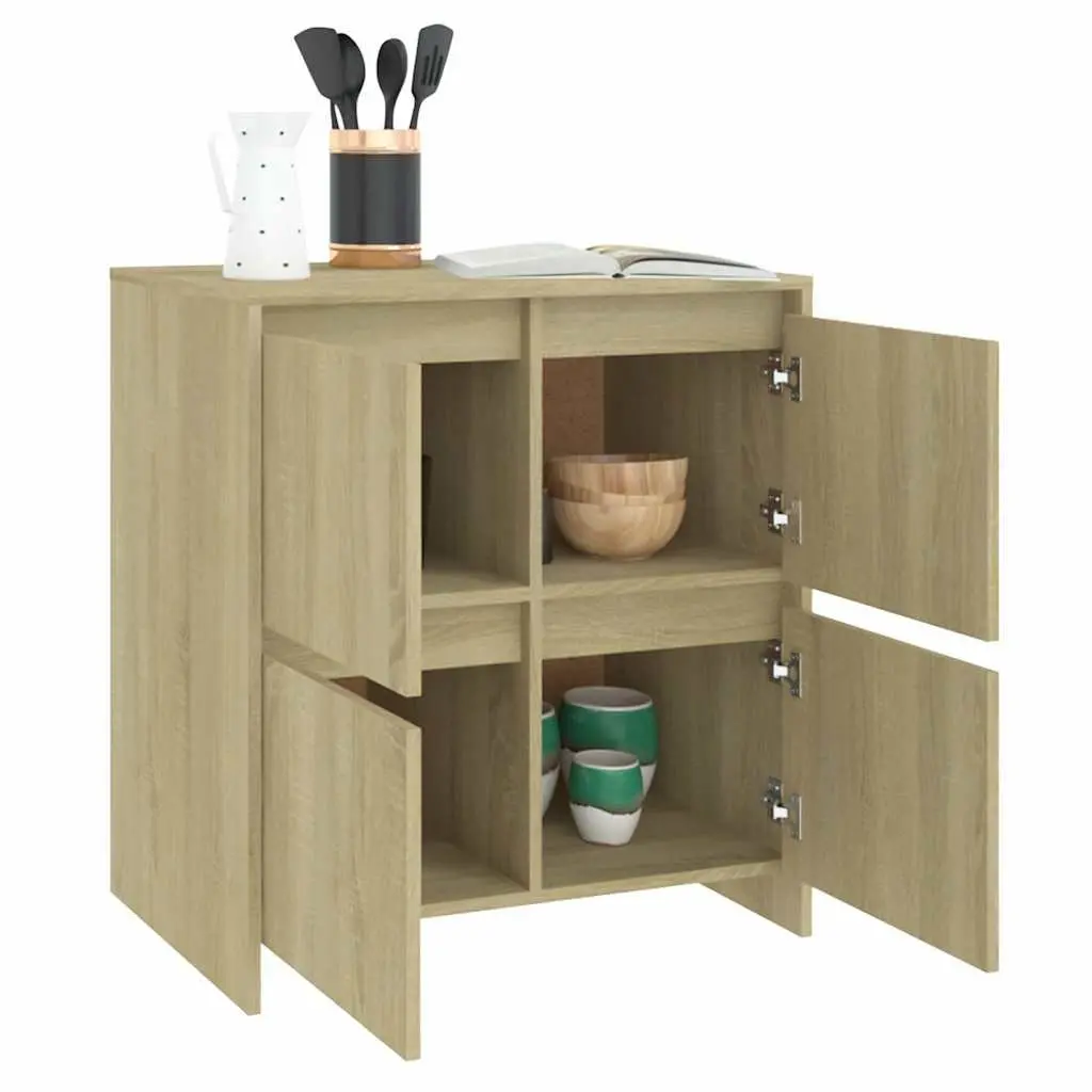 Brown Engineered Wood 4-Door Sideboard