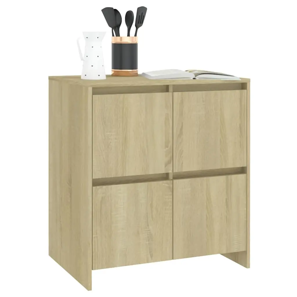 Brown Engineered Wood 4-Door Sideboard