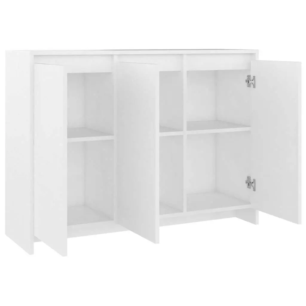 White Sideboard Storage Cabinet with 3 Doors
