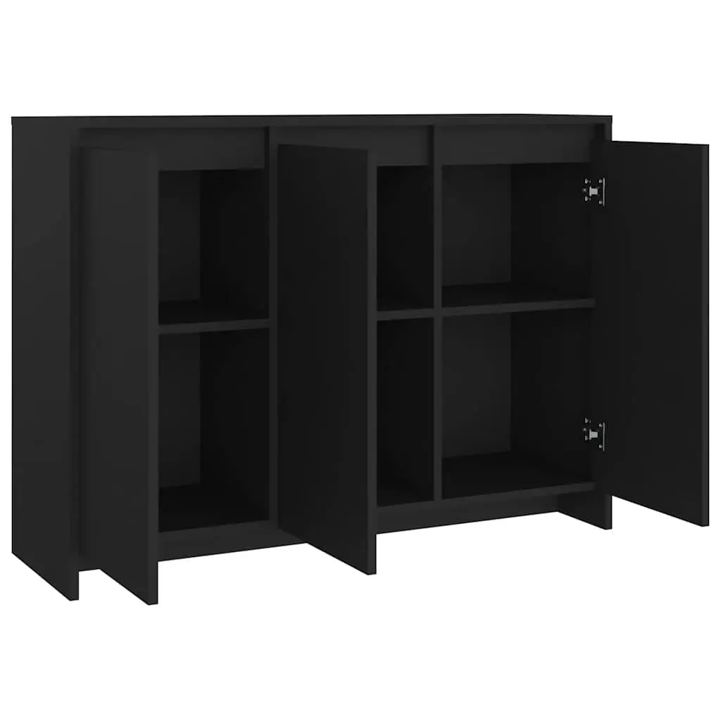 Black Sideboard Storage Cabinet with 3 Doors