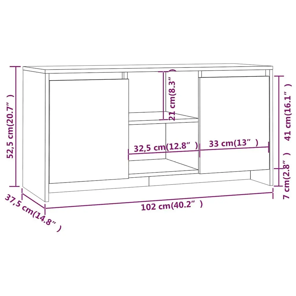 TV Cabinet White Minimalist Design Storage Unit Doors Compartments Furniture