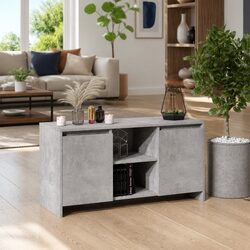 Grey Minimalist Design TV Cabinet with Storage Solutions