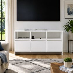 White Lowboard TV Cabinet for Living Room Storage