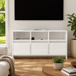 Stylish White High Gloss TV Cabinet with Drawers