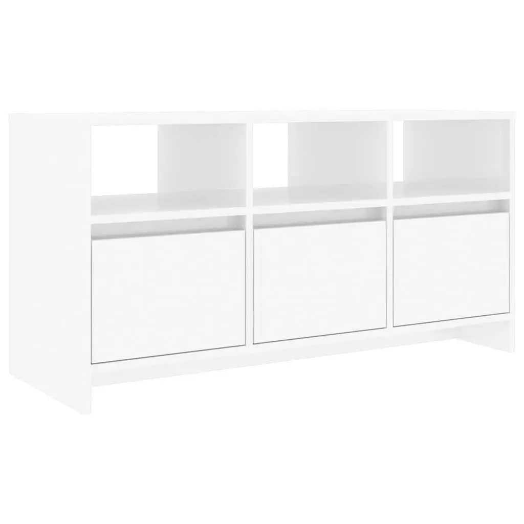 White High Gloss TV Cabinet with Drawers