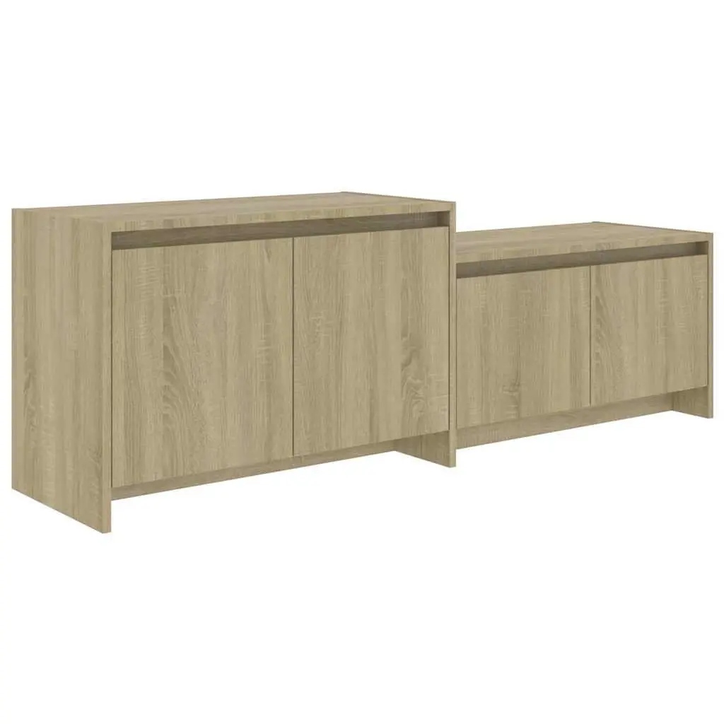Beige 4-Door TV Cabinet for Living Room Storage