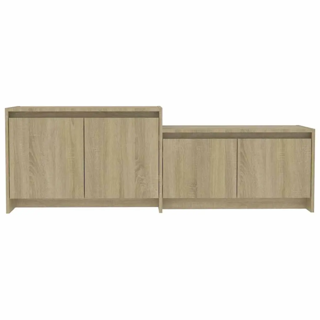 Beige 4-Door TV Cabinet for Living Room Storage