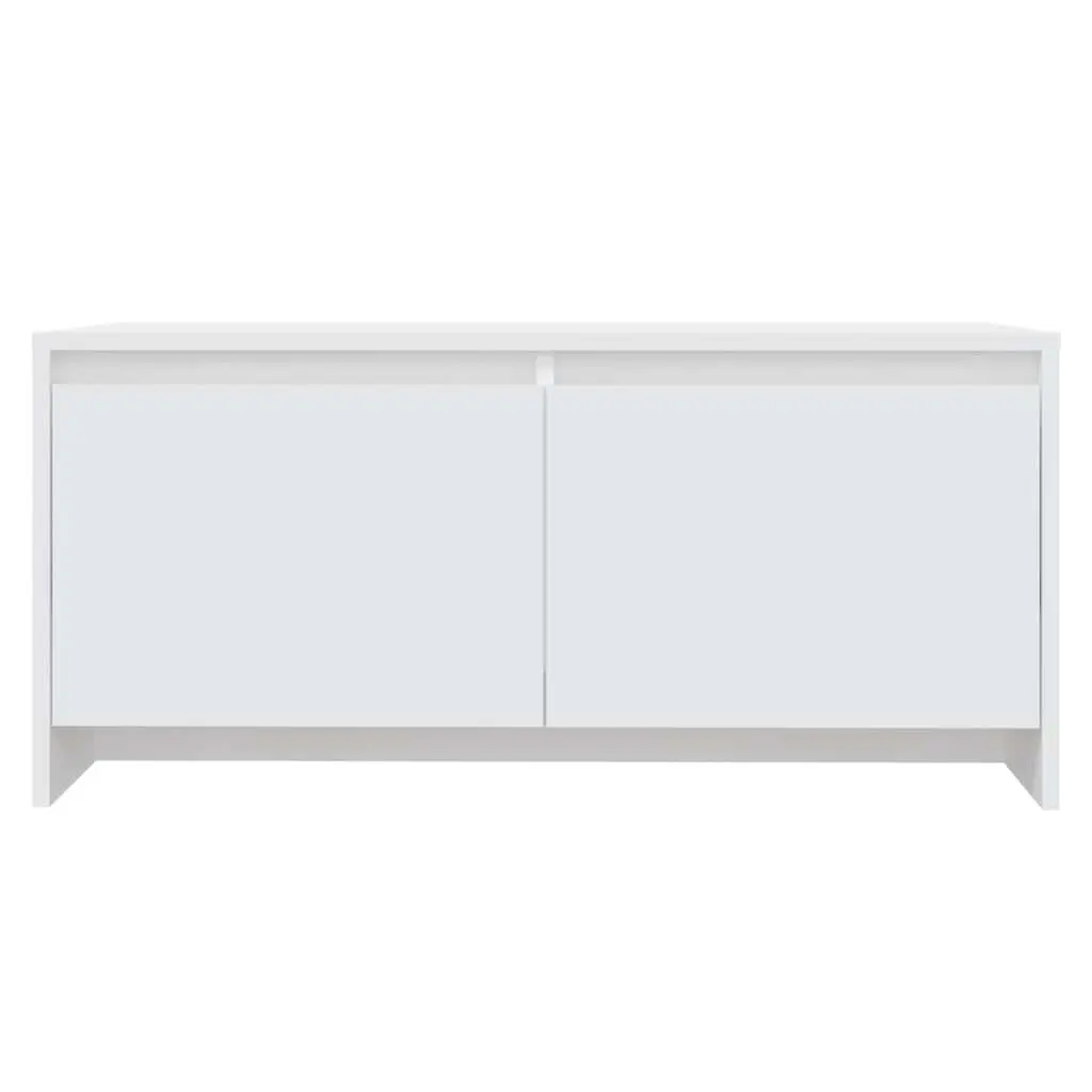 Coffee Table Modern White 90L x 50W x 41.5H cm Engineered Wood with Storage Drawers