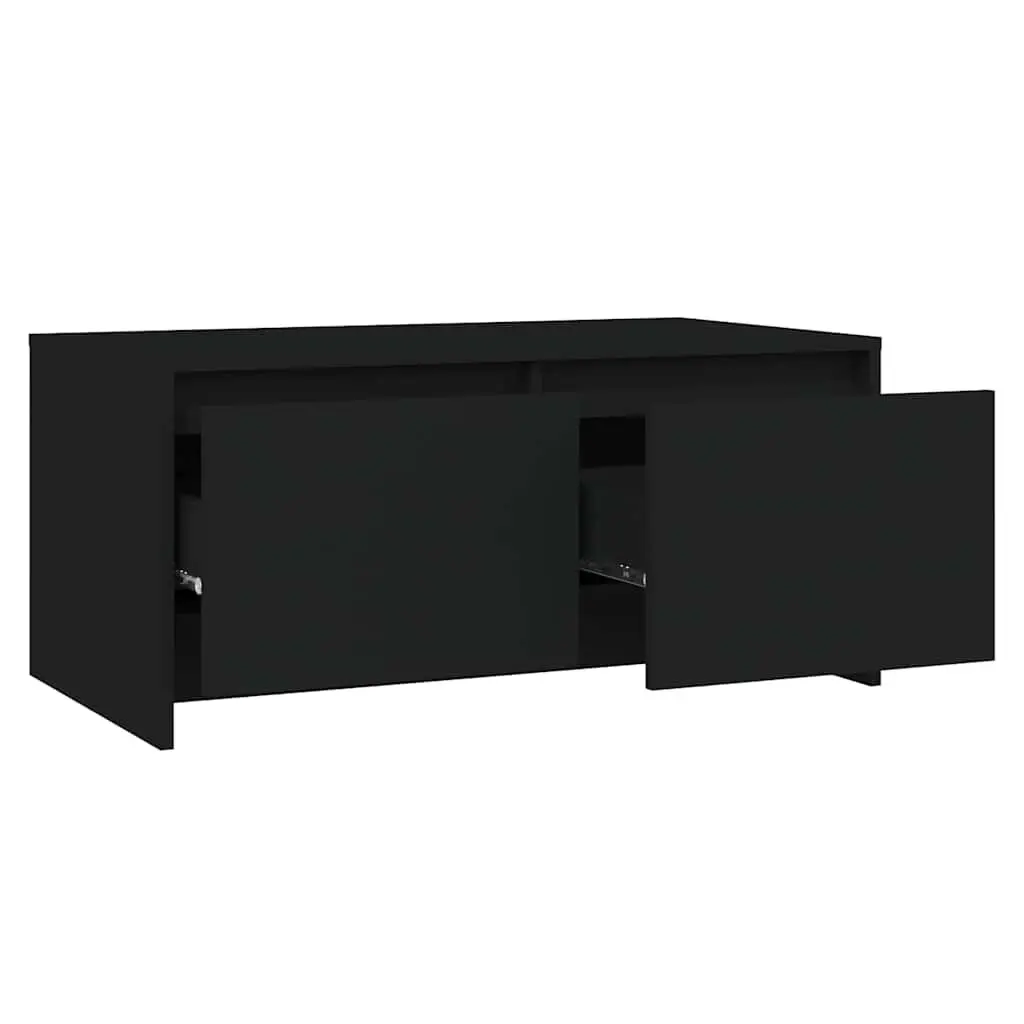 Black Coffee Table with Storage Drawers