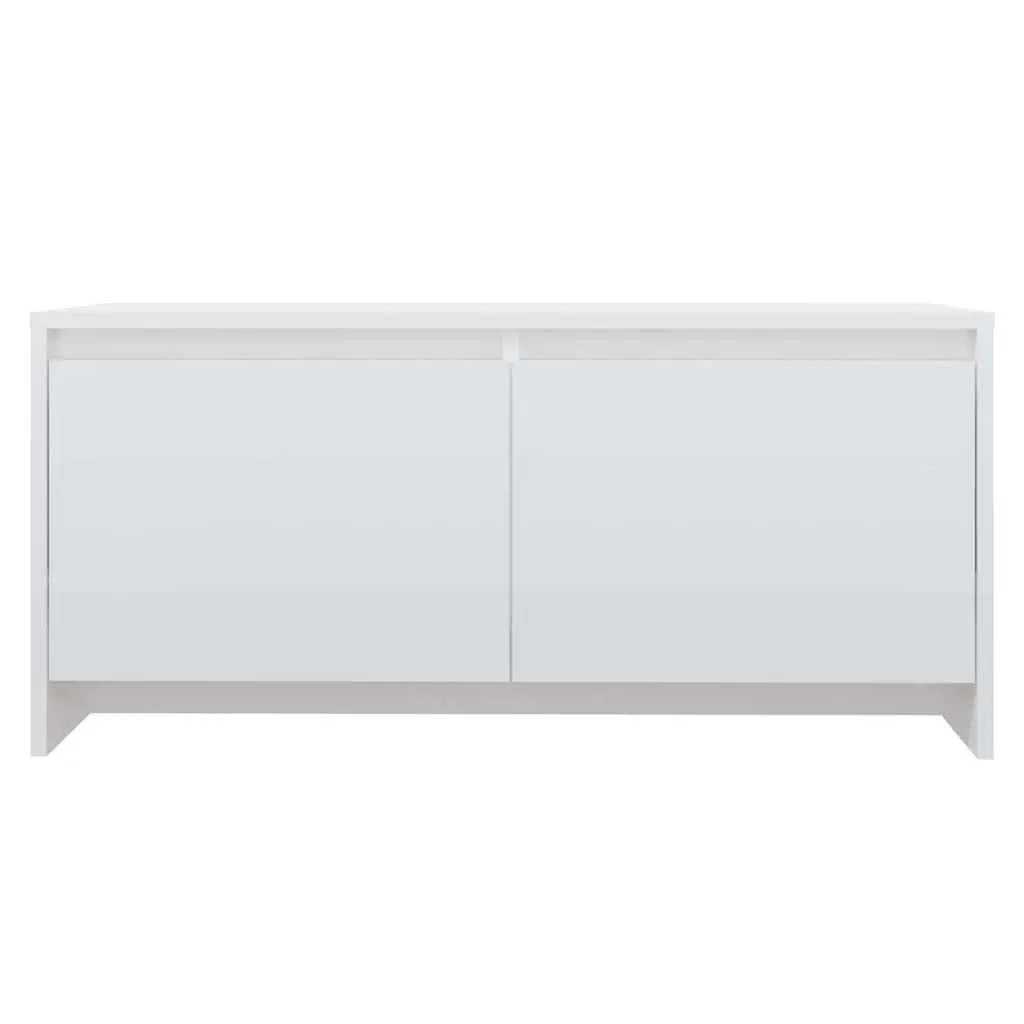 High Gloss White Coffee Table with 2 Drawers
