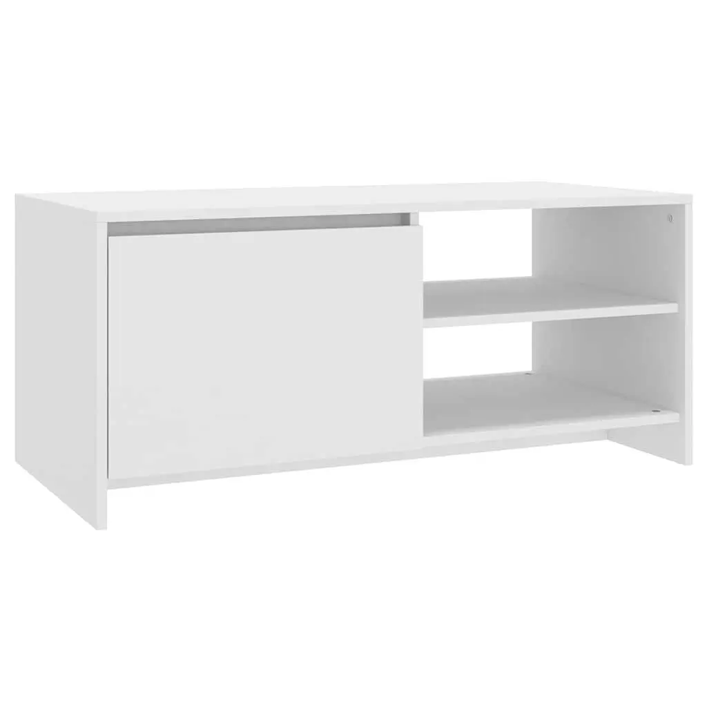 White Coffee Table with Storage Compartment