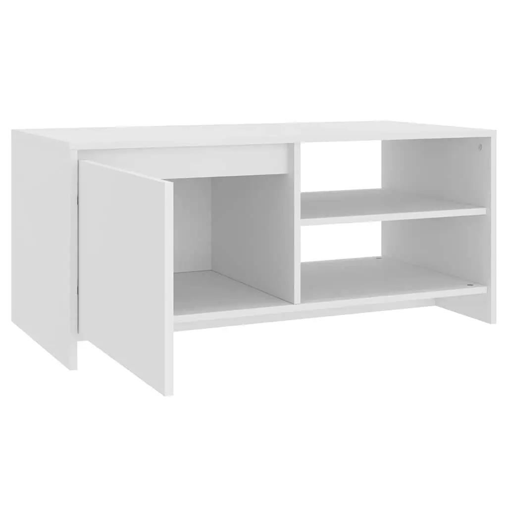 White Coffee Table with Storage Compartment