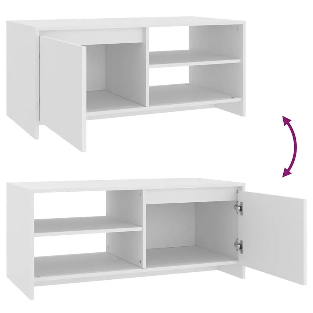 White Coffee Table with Storage Compartment