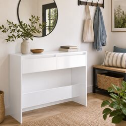 White Console Table for Hallway and Living Room