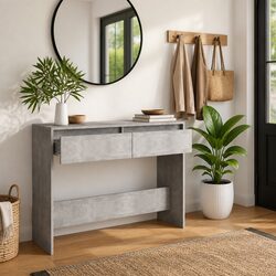 Grey Console Table for Living Room and Hallway