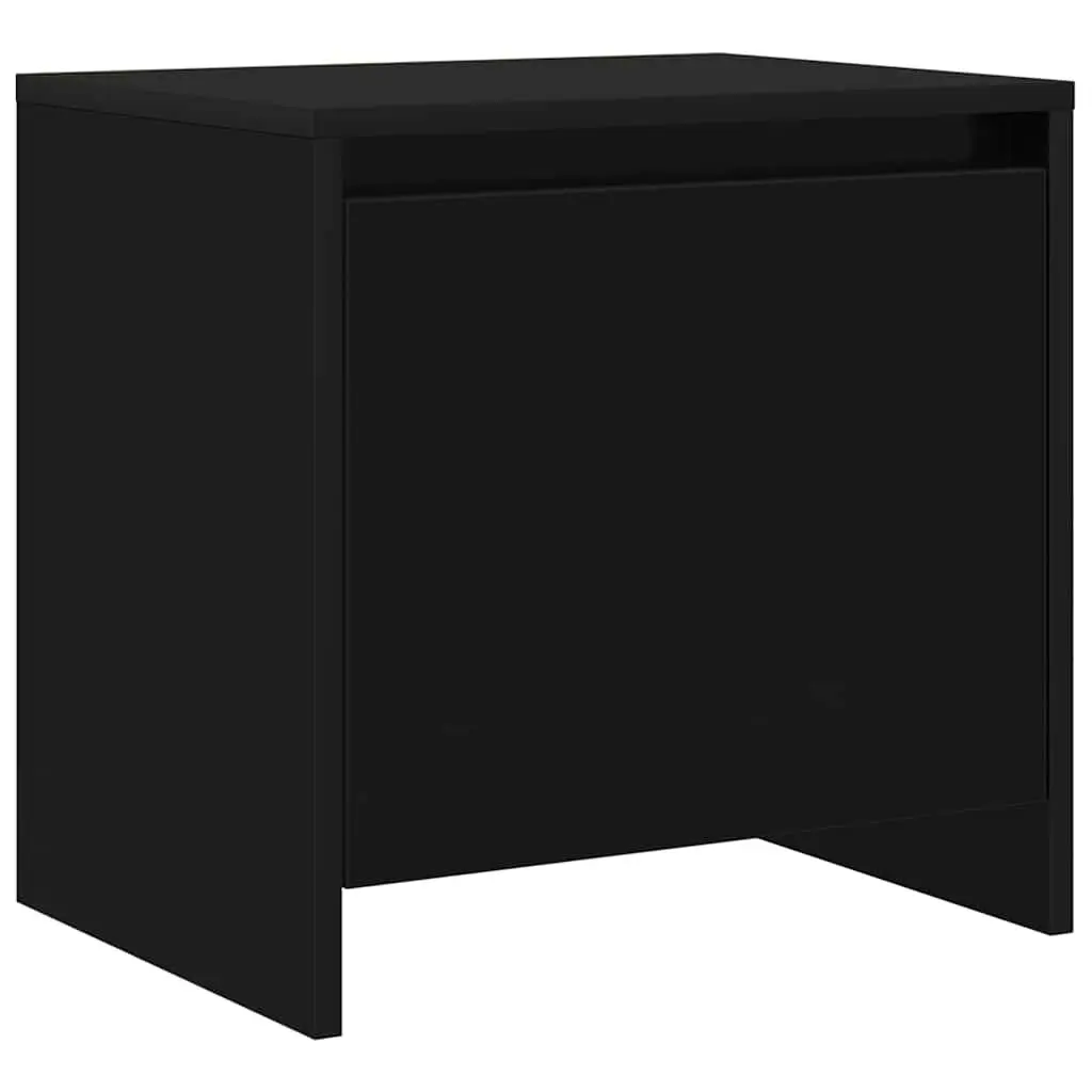 Bedside Cabinet Black 45x34x44.5 cm Engineered Wood Nightstand Storage with Door