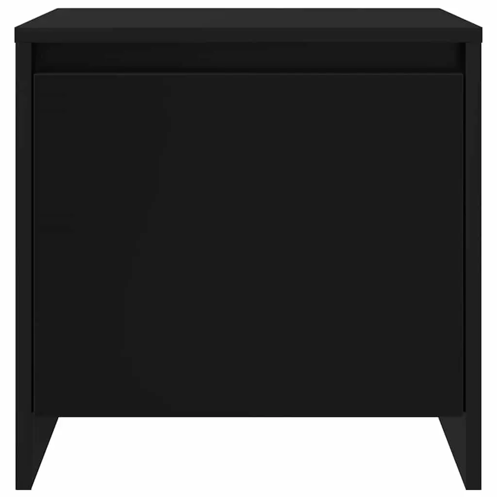 Bedside Cabinet Black 45x34x44.5 cm Engineered Wood Nightstand Storage with Door