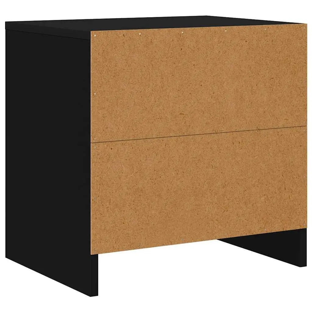 Bedside Cabinet Black 45x34x44.5 cm Engineered Wood Nightstand Storage with Door