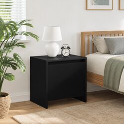 Elegant Black Bedside Cabinet Set of 2 for Storage
