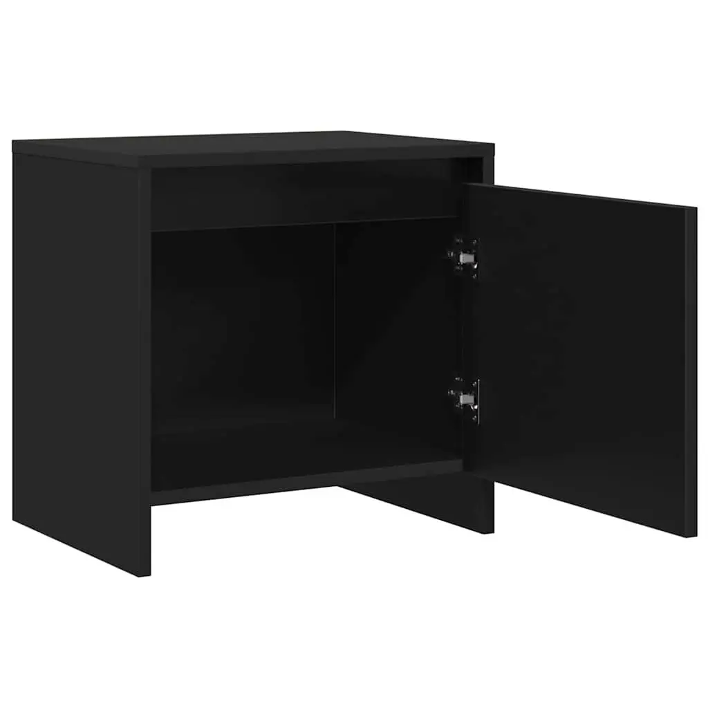 Bedside Cabinet Set Black Nightstand 45x34x44.5cm Engineered Wood