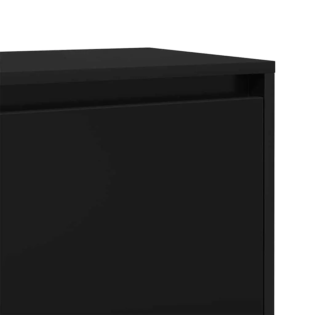 Bedside Cabinet Set Black Nightstand 45x34x44.5cm Engineered Wood