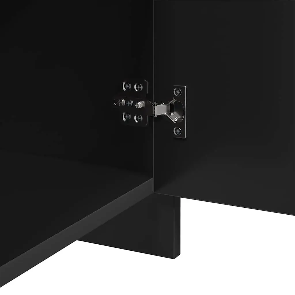 Bedside Cabinet Set Black Nightstand 45x34x44.5cm Engineered Wood