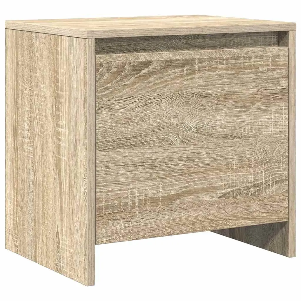 Bedside Cabinet Engineered Wood Beige Storage Nightstand Table with Door