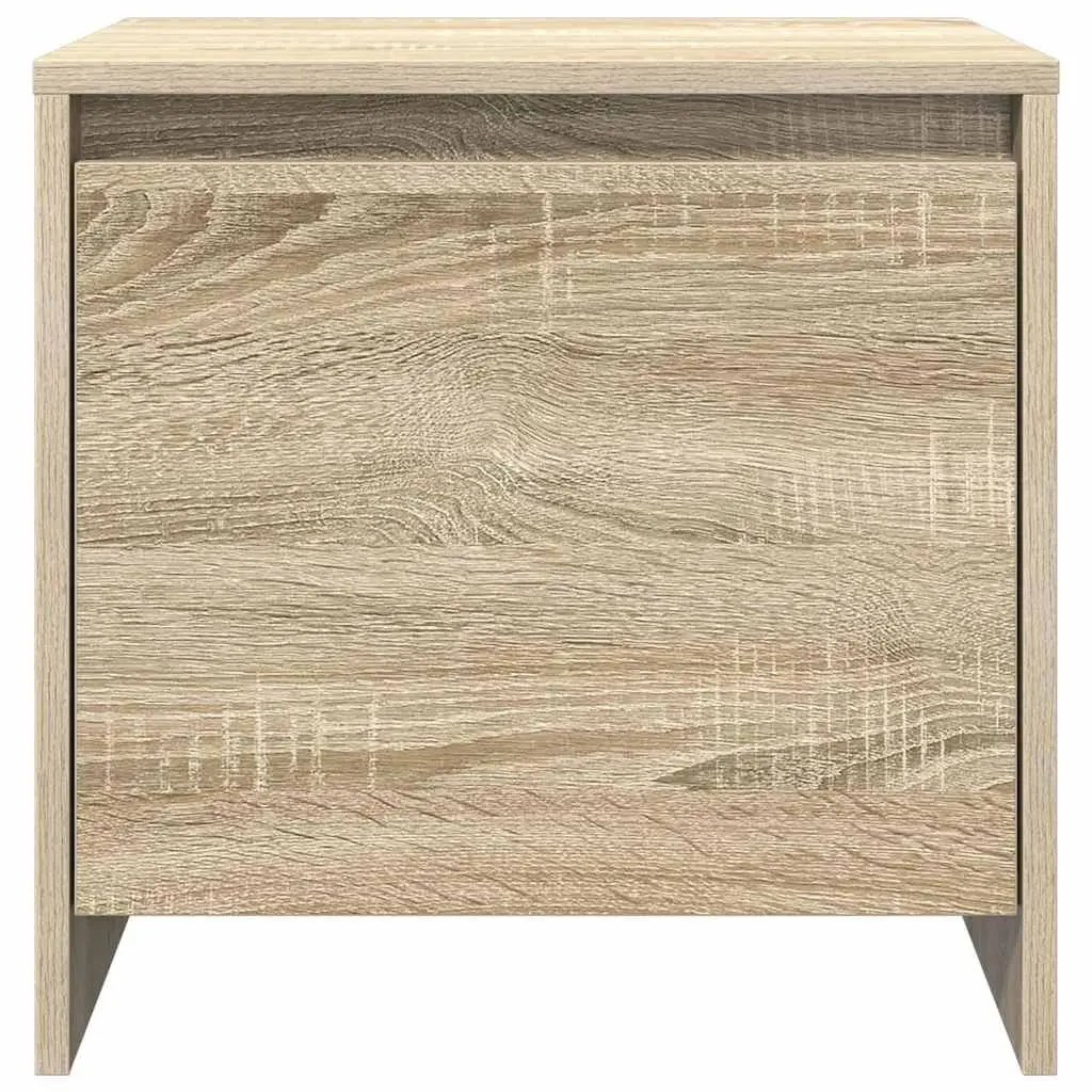 Bedside Cabinet Engineered Wood Beige Storage Nightstand Table with Door