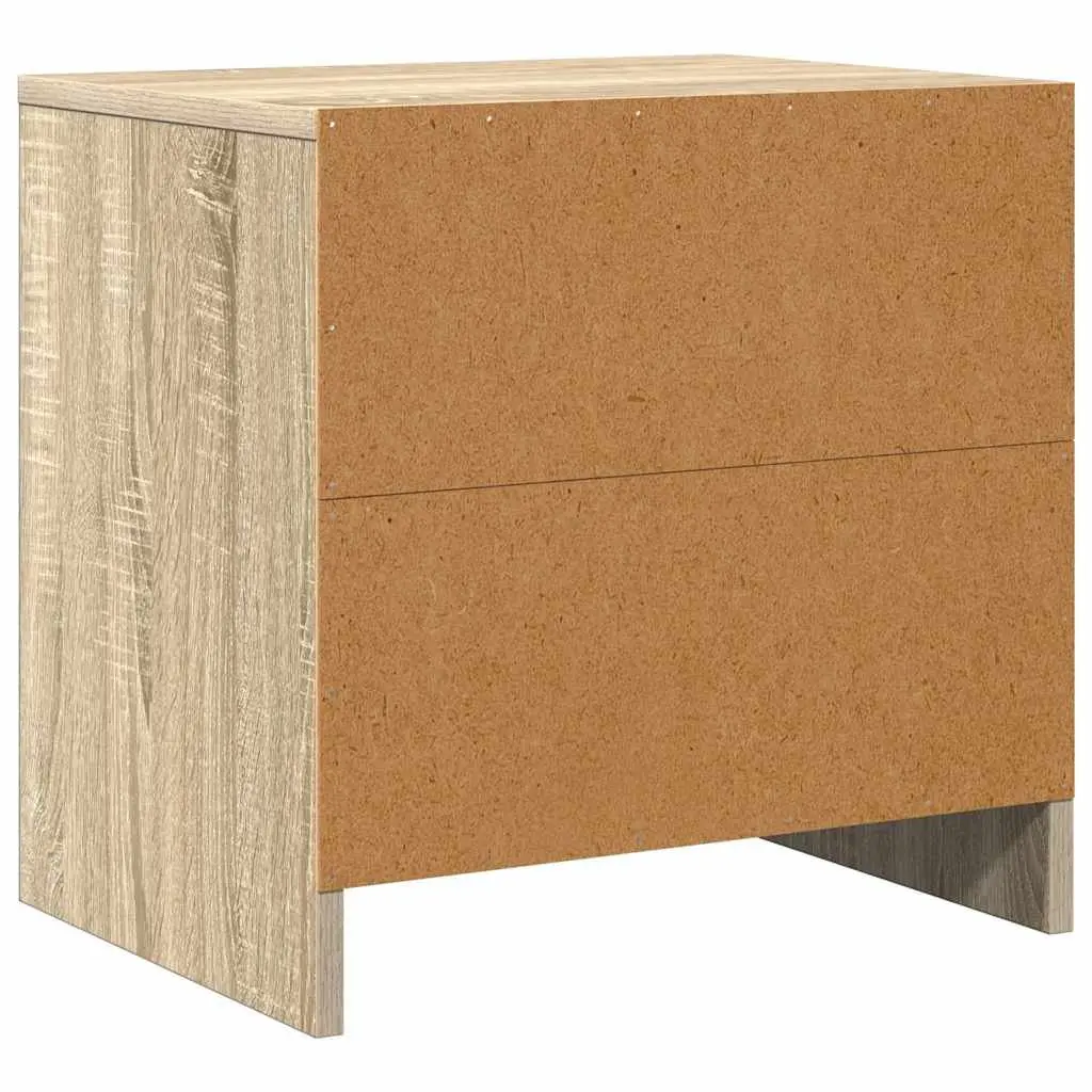 Bedside Cabinet Engineered Wood Beige Storage Nightstand Table with Door