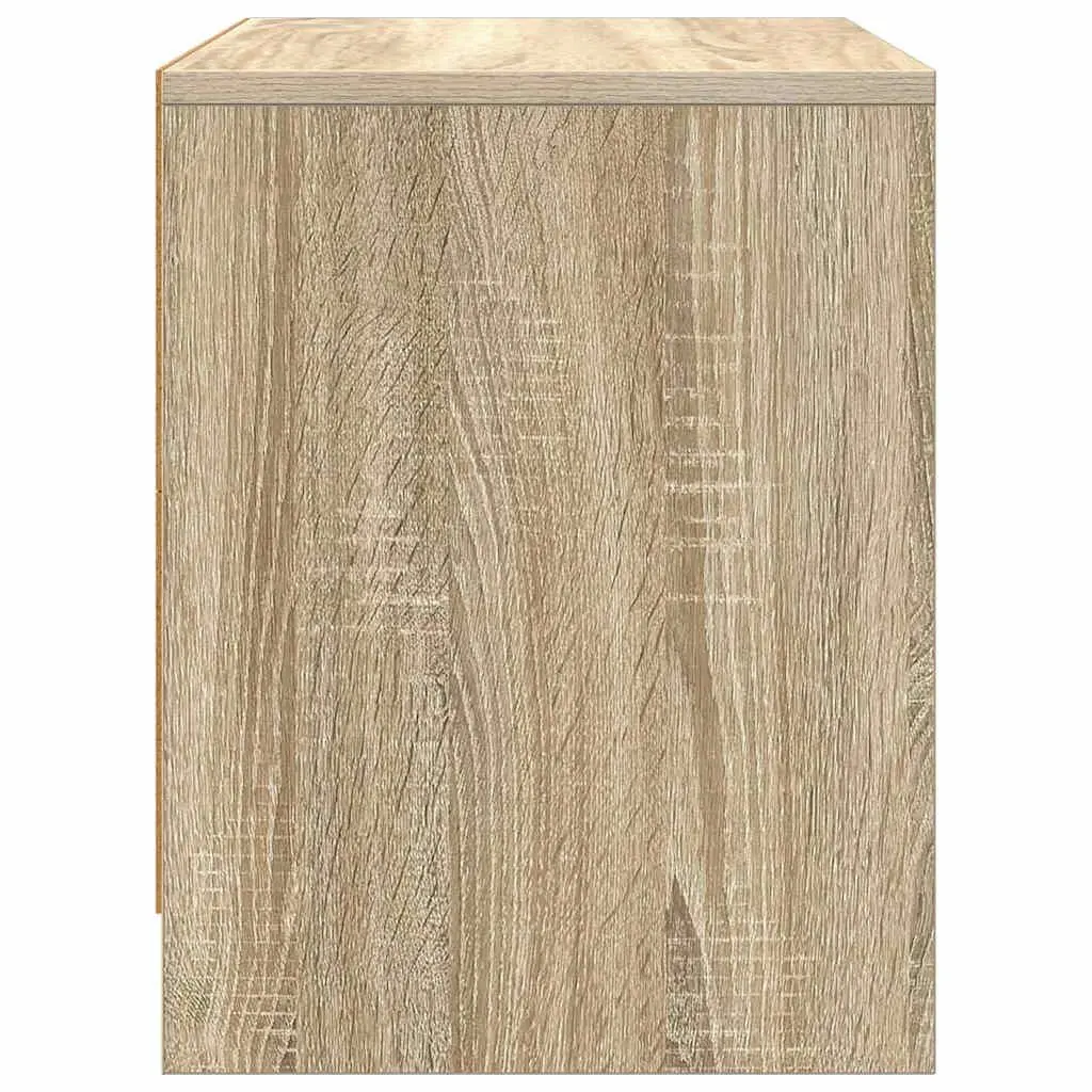 Bedside Cabinet Engineered Wood Beige Storage Nightstand Table with Door
