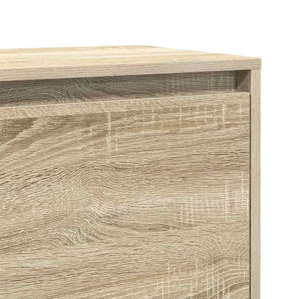 Bedside Cabinet Engineered Wood Beige Storage Nightstand Table with Door