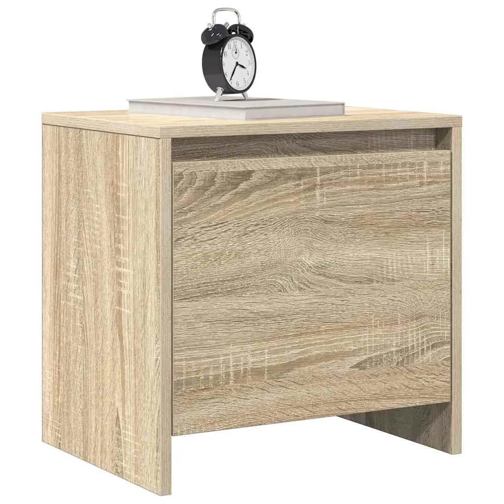 Bedside Cabinet Engineered Wood Beige Storage Nightstand Table with Door