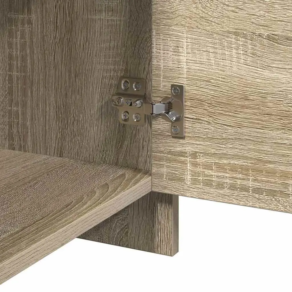 Bedside Cabinet Nightstand Storage Engineered Wood Beige 45x34x44.5cm 2 Piece