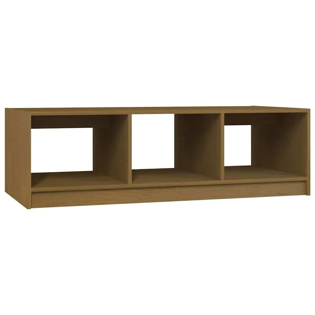 Honey Brown Solid Pinewood Coffee Table for Living Rooms