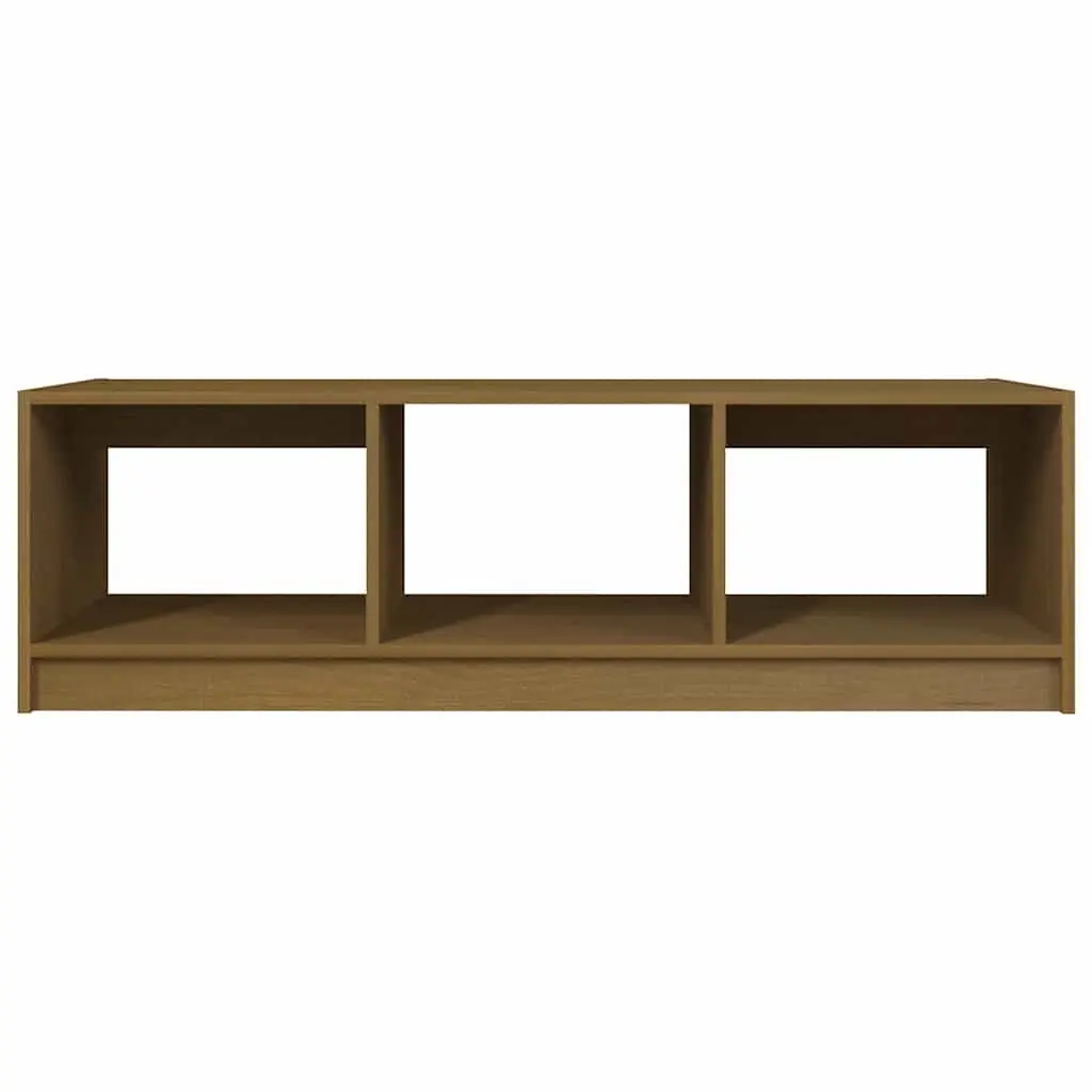 Honey Brown Solid Pinewood Coffee Table for Living Rooms