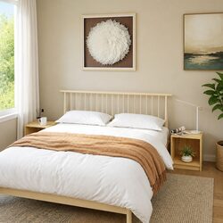 Warm Brown Pinewood Bedside Cabinets - 2 Piece Set