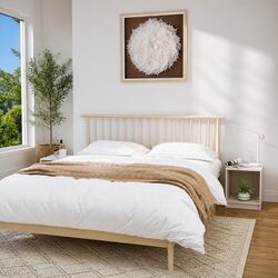 White Wooden Bedside Cabinets - 2 Piece Set