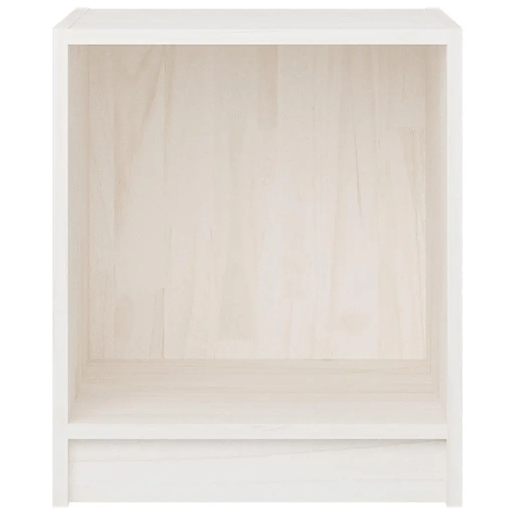 Bedside Cabinets White 2 Piece Solid Wood Storage Nightstand Bedroom Furniture