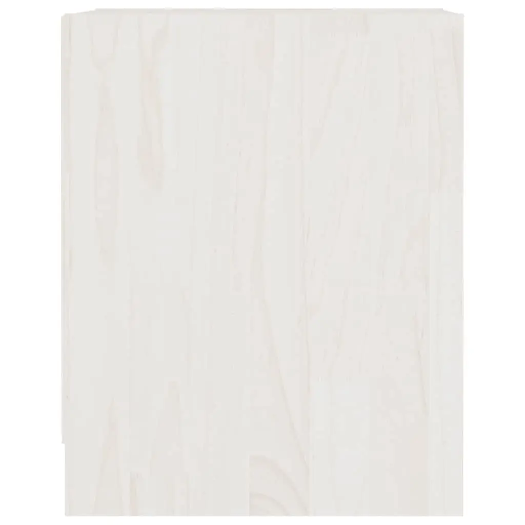 Bedside Cabinets White 2 Piece Solid Wood Storage Nightstand Bedroom Furniture