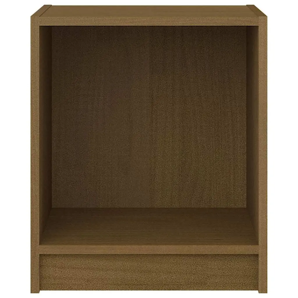 Bedside Cabinets Honey Brown Solid Pinewood Nightstand Storage 2 Piece