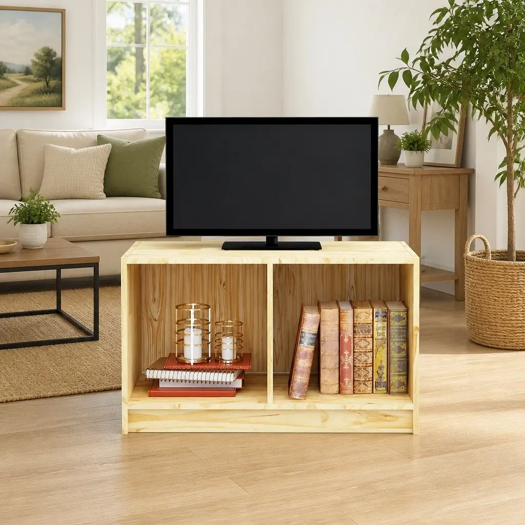 TV Cabinet Brown 70x33x42 cm Solid Pinewood Storage Unit Living Room Furniture