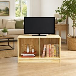 Brown Solid Pinewood TV Cabinet for Living Spaces