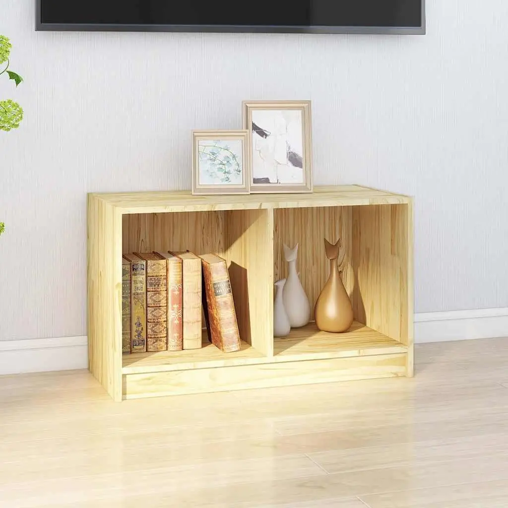 TV Cabinet Brown 70x33x42 cm Solid Pinewood Storage Unit Living Room Furniture